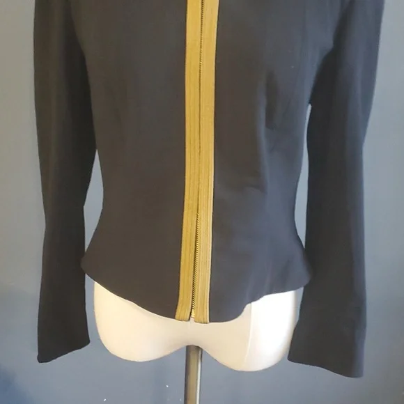 Ralph lauren black label wool blend  women black zip front  jacket blazer size 8 - Picture 4 of 14